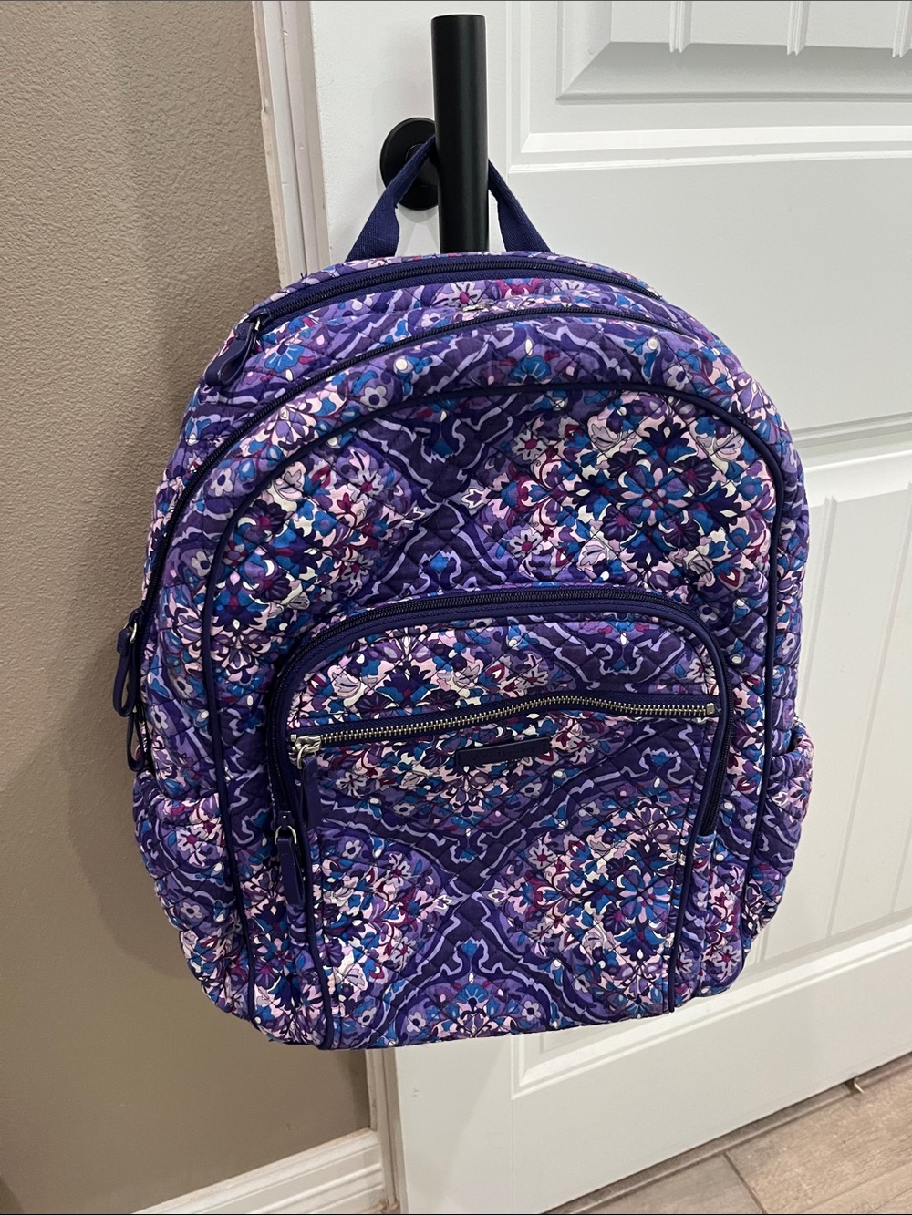 Vera Bradley Navy, Purple & Pink Floral Quilted Crossbody